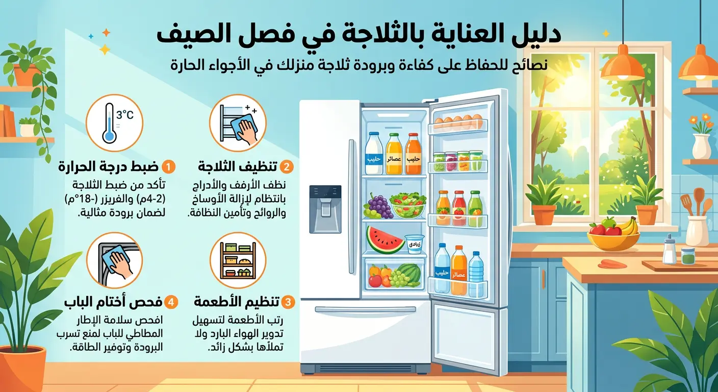 دليل العناية بالثلاجة في فصل الصيف